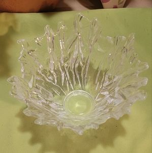 Beautiful Vintage Crystal Fall candy/ nut dish. Holidays